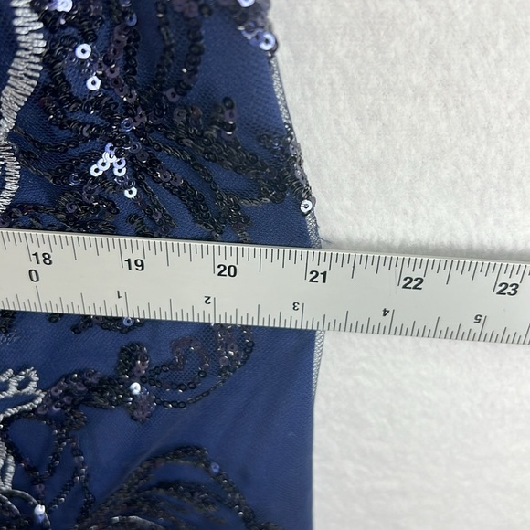 JS Collections Clara Formal Gown Size 14*  Navy Sequins/Embroidered Beautiful - Picture 11 of 11